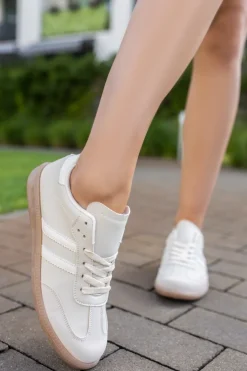 Discount Niskie trampki Bria - jasnobeżowe Sneakersy