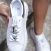 Outlet Niskie trampki Georgina - srebrno-białe Sneakersy