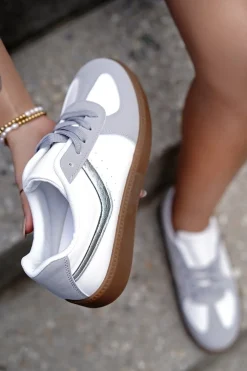Discount Niskie trampki Yana - szaro-białe Sneakersy