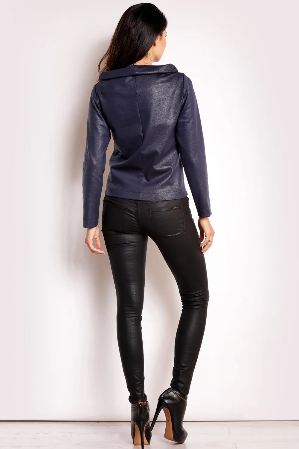 Online Nowoczesna bluza z kołnierzem - granatowa Dobry Skład|Bluzy