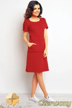 Discount Nowoczesna sukienka mini kangurka - czerwona Dobry Skład|Sukienki