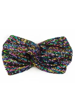Hot Opaska bandana na głowę - kolorowa-cekiny Akcesoria