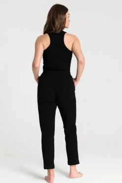 Clearance Piżaa z bokerką i długii podniai - czarna Piżamy|Komplety