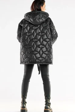 New Pikowana kurtka oversize - czarna Kurtki