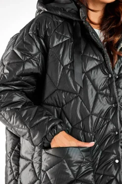 New Pikowana kurtka oversize - czarna Kurtki