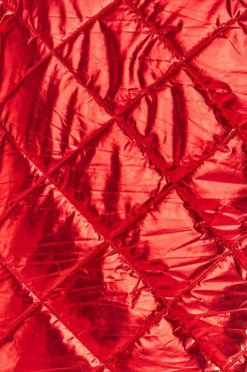 Pikowana kurtka z zabudowany kołnierze - czerwona Płaszcze I Kurtki Przejściowe|Kurtki
