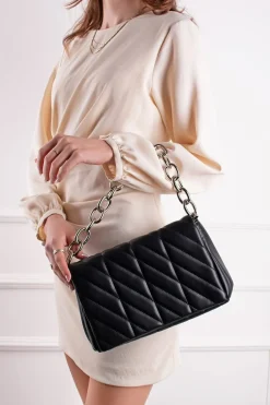 Clearance Pikowana torebka typu crossbody Hannah - czarna Torebki|Akcesoria