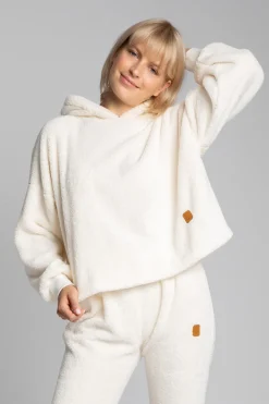 Discount Puzowa buza z kapture - ecru Odzież Casualowa|Bluzy