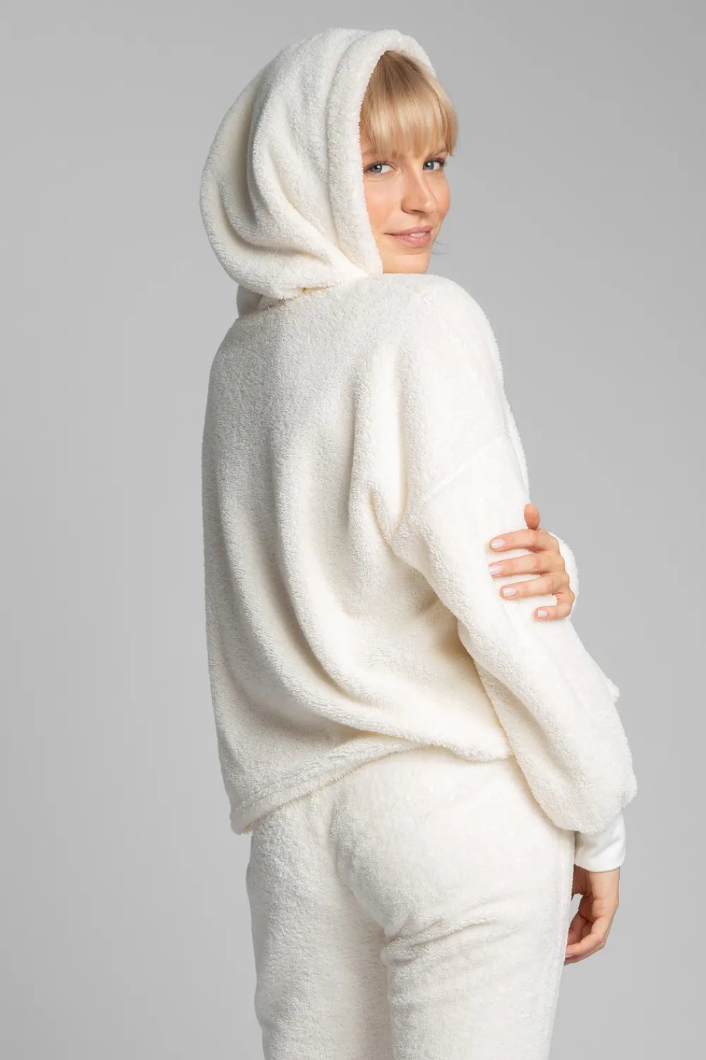 Discount Puzowa buza z kapture - ecru Odzież Casualowa|Bluzy
