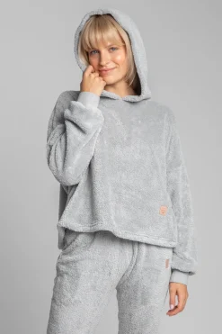 Online Puzowa buza z kapture - popieata Odzież Casualowa|Bluzy