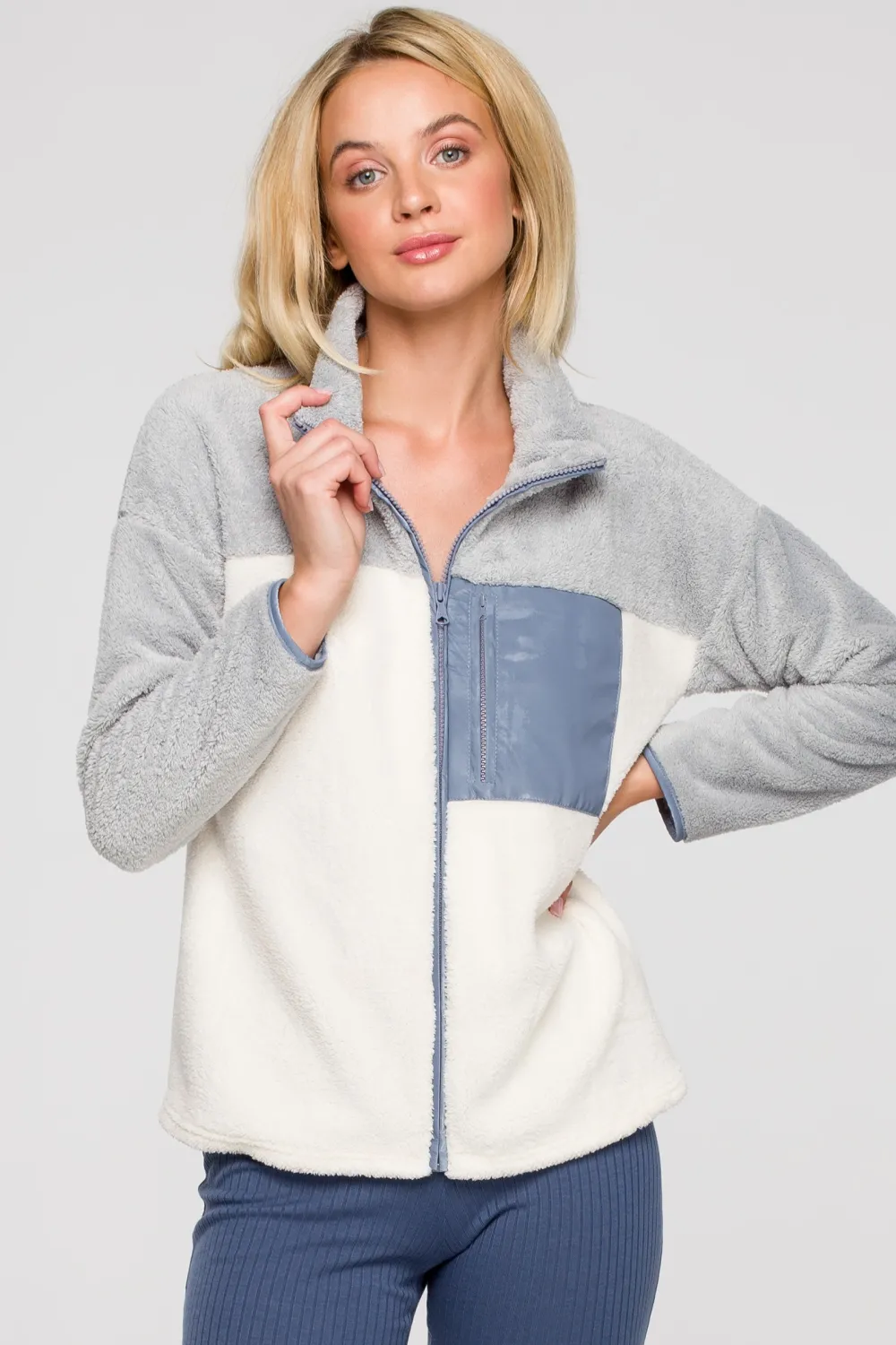 New Puzowa buza z zakie - ode 1 Odzież Casualowa|Bluzy