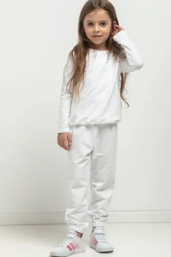 Discount Prosta bluza ze stójką dla dziewczynki - biała Dzieci Odzież Dziecięca|Dobry Skład