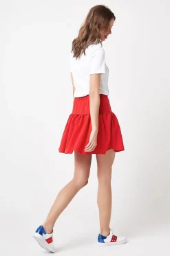 Sale Rozkloszowana spódniczka mini - czerwona Spódnice