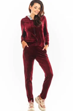 Hot Rozpinana buza z kapture - bordowa Odzież Casualowa|Bluzy