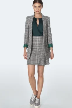 Outlet pódnica z fabanką w kratę - wzór Odzież Casualowa|Spódnice