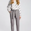 Clearance Spodnie chino z paskiem - szare Spodnie
