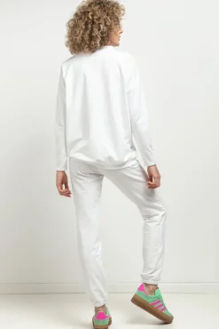 Discount podnie dreowe typu jogger - białe Odzież Casualowa|Dobry Skład