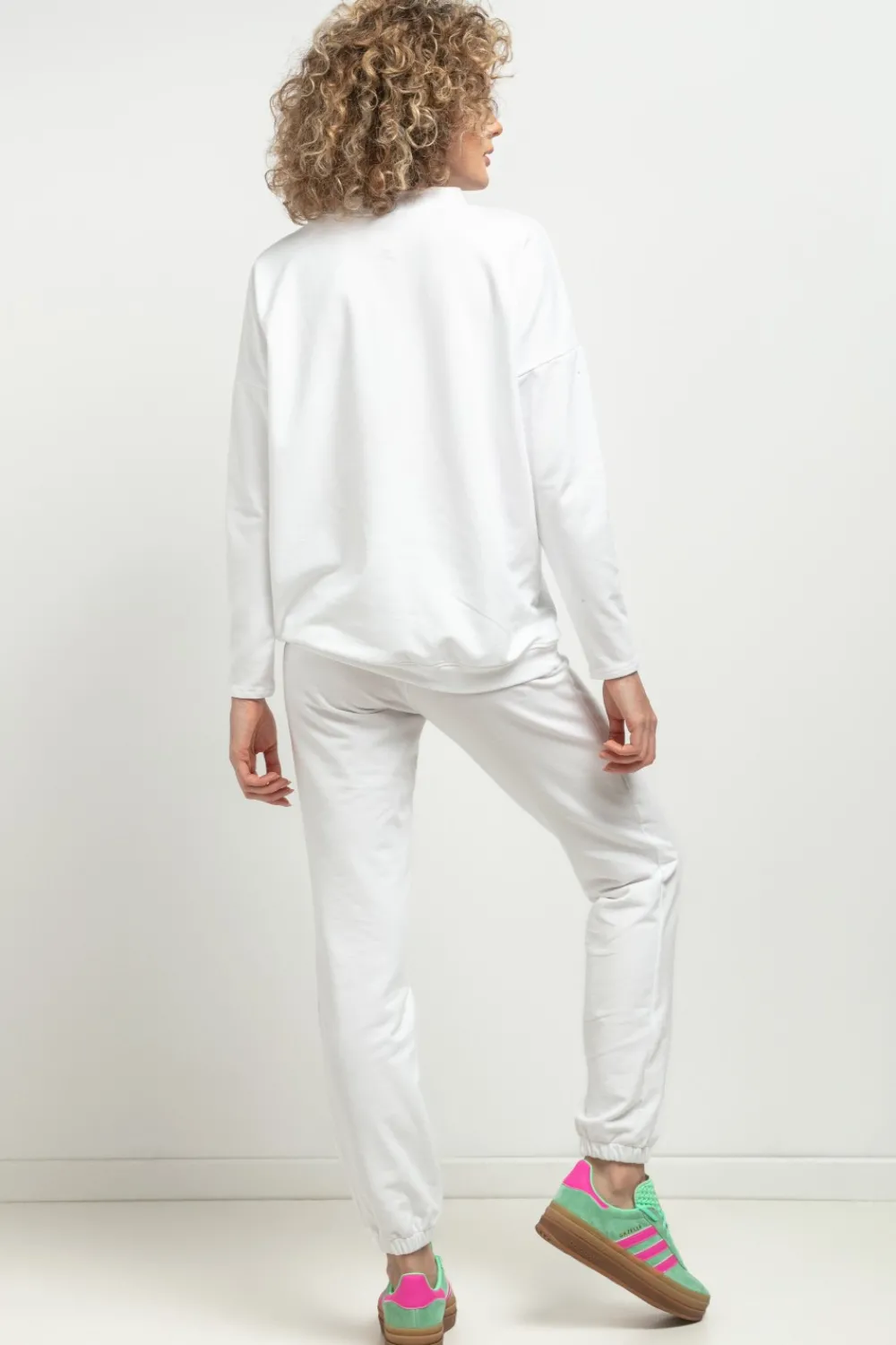 Discount podnie dreowe typu jogger - białe Odzież Casualowa|Dobry Skład