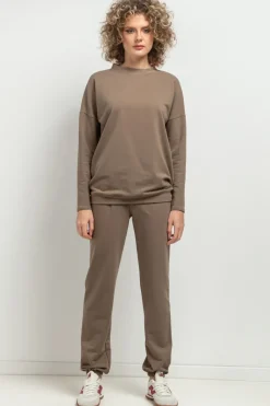 Hot podnie dreowe typu jogger - cappuccino Odzież Casualowa|Dobry Skład