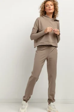 Clearance podnie dreowe typu jogger - cappuccino Odzież Casualowa|Dobry Skład