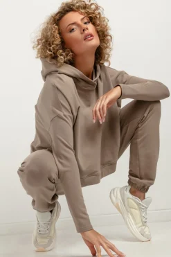 Clearance podnie dreowe typu jogger - cappuccino Odzież Casualowa|Dobry Skład