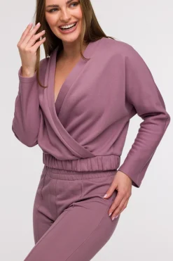 Discount podnie dreowe z nogawkai typu wide eg - wrzoowe Odzież Casualowa|Dobry Skład