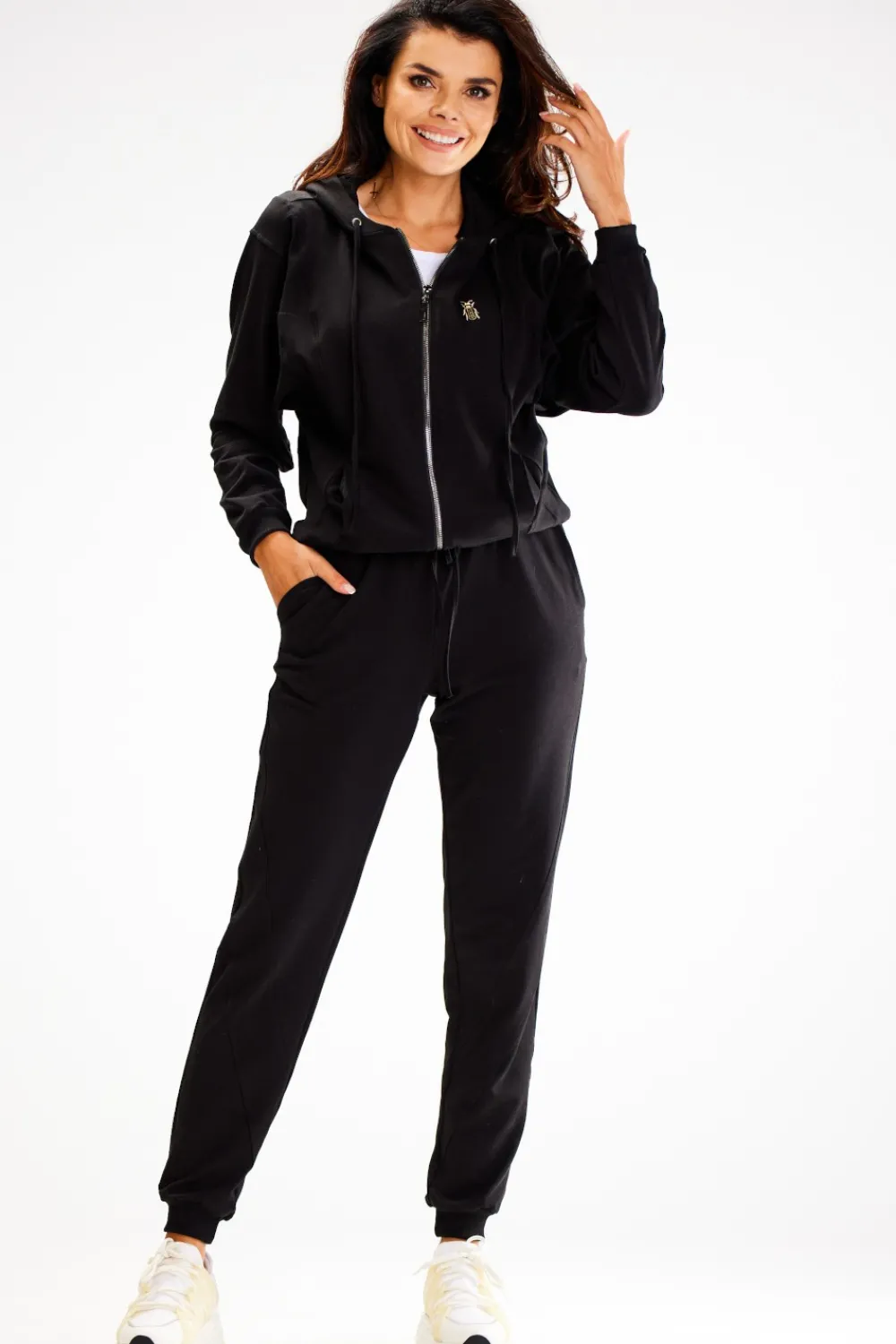 New podnie typu jogger z kiezeniai - czarne Spodnie