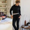 Clearance Spodnie typu joggers z logowaną gumą - czarne Odzież Casualowa|Spodnie