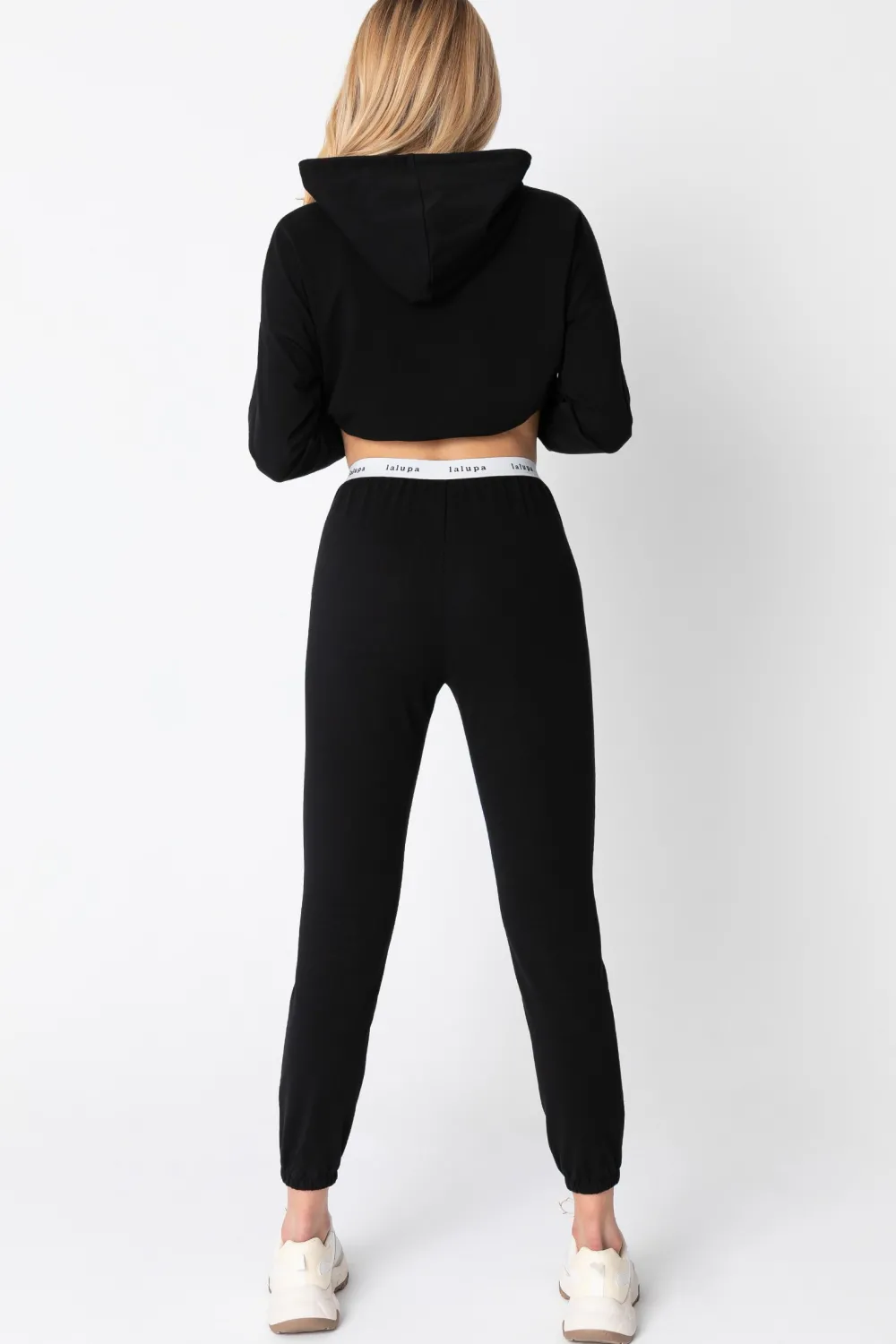 Clearance Spodnie typu joggers z logowaną gumą - czarne Odzież Casualowa|Spodnie