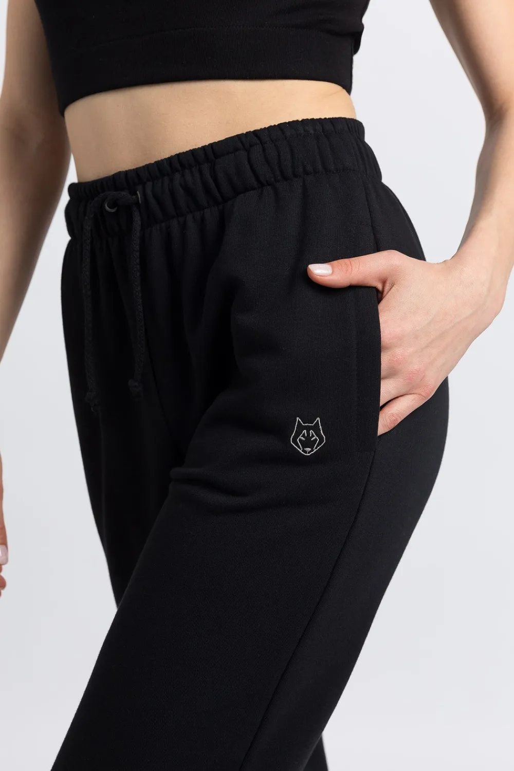 New podnie typu joggery - czarne Odzież Casualowa|Spodnie