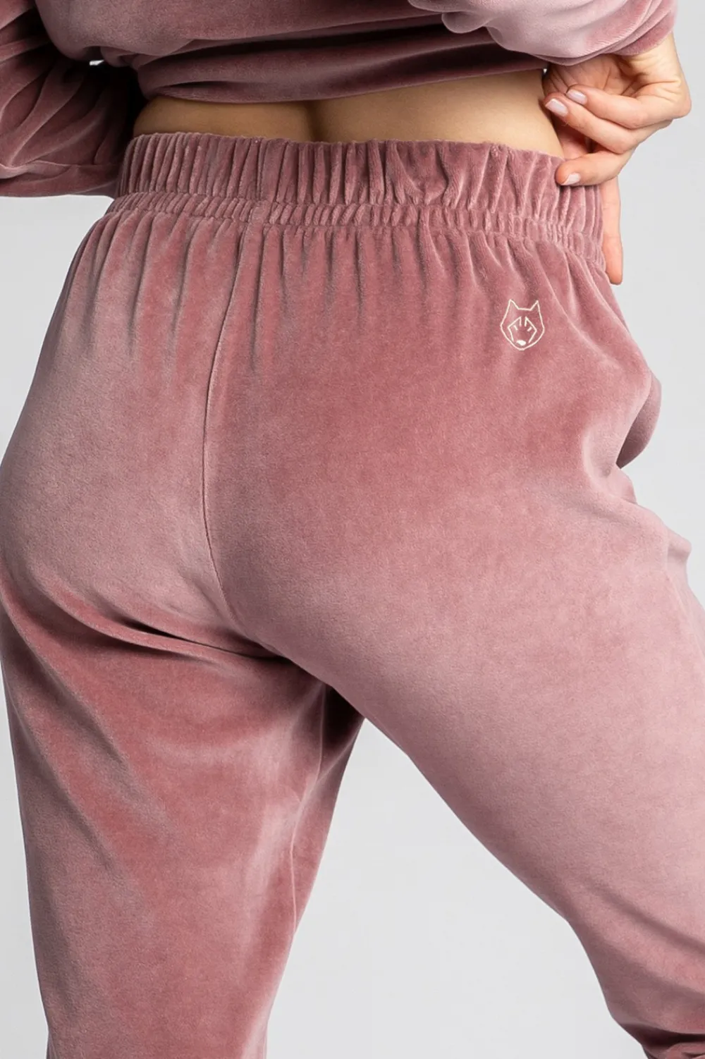 Clearance podnie typu jogger z weuru - brudny róż Odzież Casualowa|Spodnie