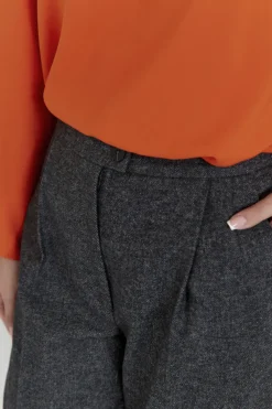 Clearance podnie z doiezką wełny z zerokii nogawkai - zare Spodnie