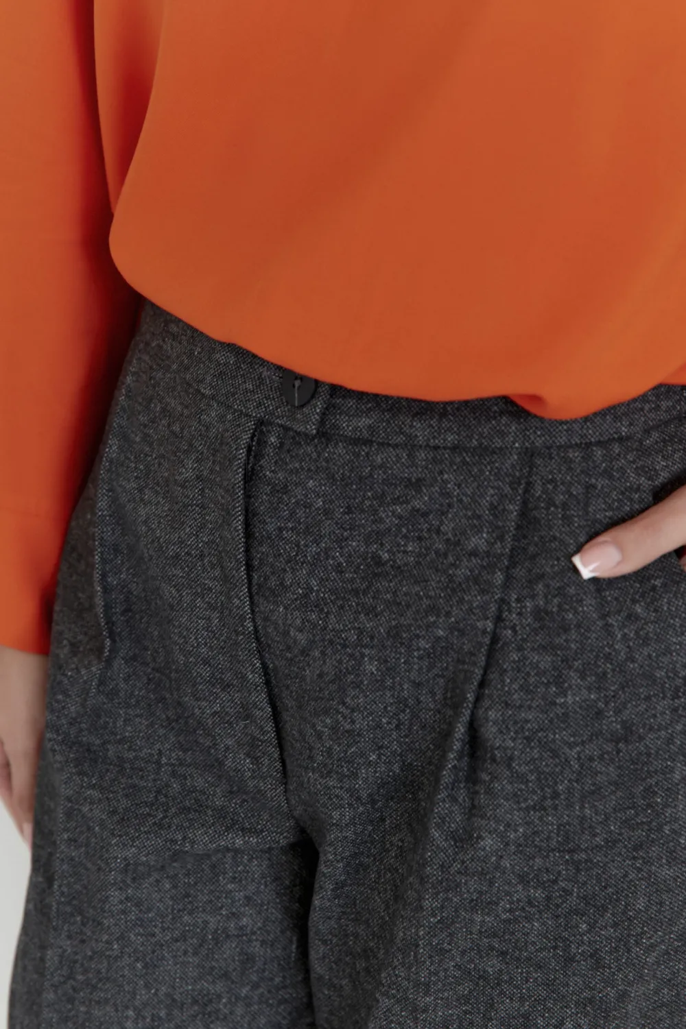 Clearance podnie z doiezką wełny z zerokii nogawkai - zare Spodnie