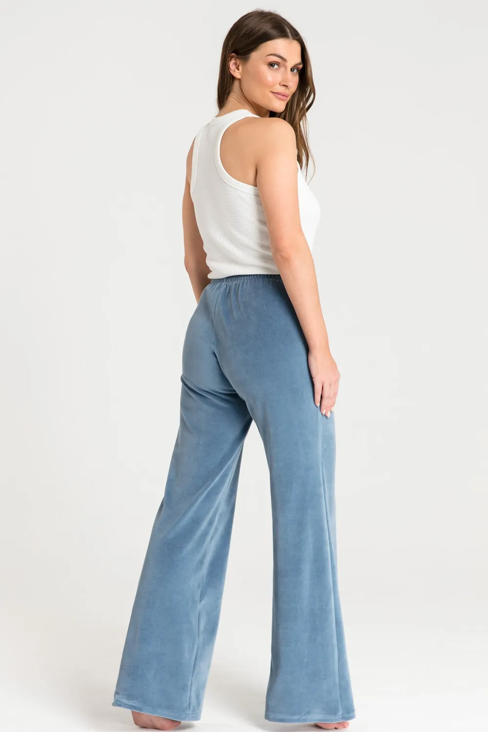 Clearance podnie z zerokii nogawkai - niebiekie Odzież Casualowa|Spodnie