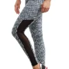Clearance Sportowe legginsy FIT z czarną wstawką na łydce - model 4 Legginsy
