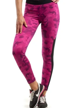 Outlet Sportowe legginsy FIT z czarną wstawką na łydce Legginsy