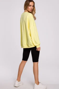 Outlet Stylowa bluza oversize - cytrynowa Odzież Casualowa|Bluzy