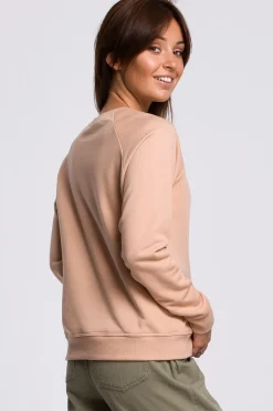 Clearance tyowa buza z nadrukie - beżowa Odzież Casualowa|Dobry Skład