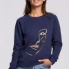 Online Stylowa bluza z nadrukiem - niebieska Odzież Casualowa|Dobry Skład