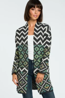 Discount Stylowy kardigan we wzór - model 2 Swetry