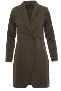 Sale Sukienka żakietowa - khaki OUTLET Sukienki Żakietowe|Sukienki