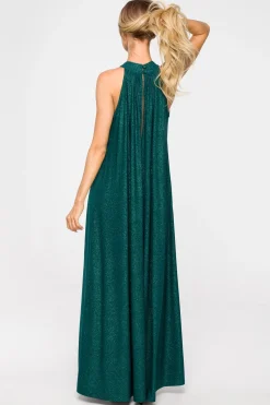 Clearance Sukienka maxi z dekoltem typu halter - szmaragdowa Sukienki Wieczorowe|Sukienki