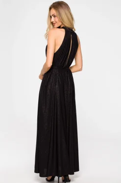 Online Sukienka maxi z dekoltem typu halter - czarna Sukienki Wieczorowe|Sukienki