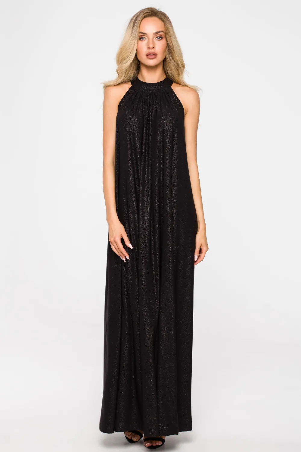 Online Sukienka maxi z dekoltem typu halter - czarna Sukienki Wieczorowe|Sukienki