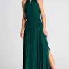 New Sukienka maxi z dekoltem typu halter - zielona Sukienki Wieczorowe|Sukienki