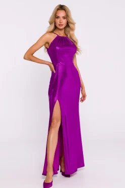 Clearance ukienka axi z wyoki rozcięcie - purpurowa Maxi|Sukienki