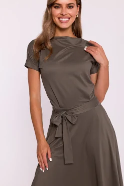 Best ukienka idi z wiązanie w taii - khaki Sukienki