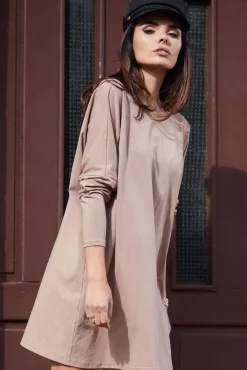 Discount Sukienka mini oversize - beżowa Dobry Skład|Sukienki