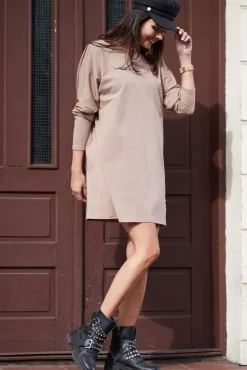 Discount Sukienka mini oversize - beżowa Dobry Skład|Sukienki