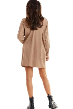 Discount Sukienka mini oversize - beżowa Dobry Skład|Sukienki